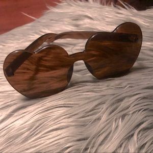 Heart Shaped Love Rimless Sunglasses